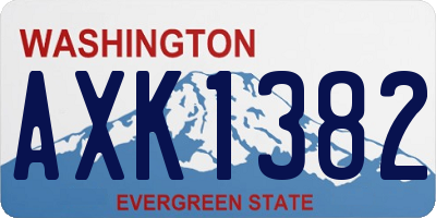 WA license plate AXK1382