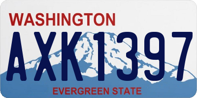 WA license plate AXK1397