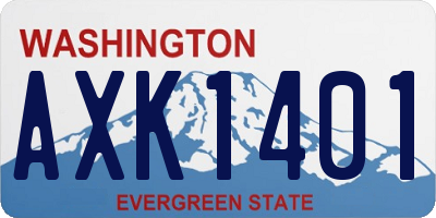 WA license plate AXK1401
