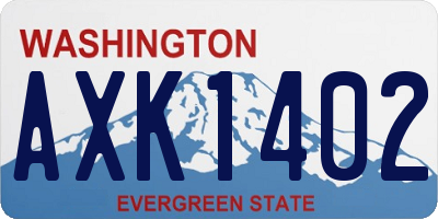 WA license plate AXK1402