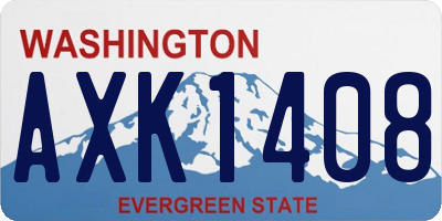 WA license plate AXK1408