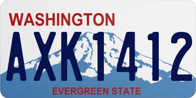 WA license plate AXK1412