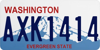 WA license plate AXK1414