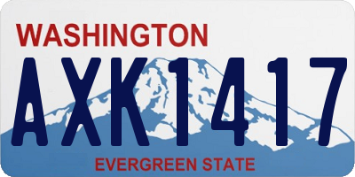 WA license plate AXK1417