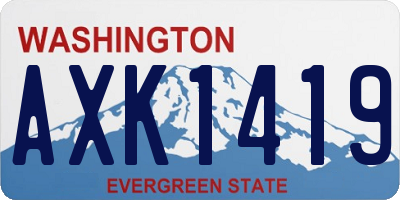 WA license plate AXK1419