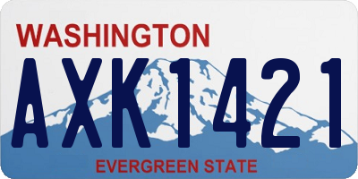 WA license plate AXK1421