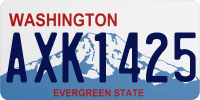 WA license plate AXK1425