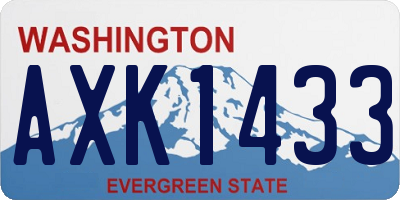 WA license plate AXK1433