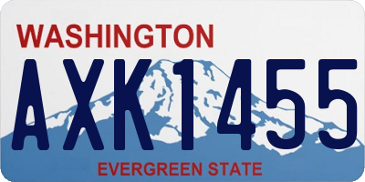 WA license plate AXK1455