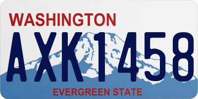 WA license plate AXK1458