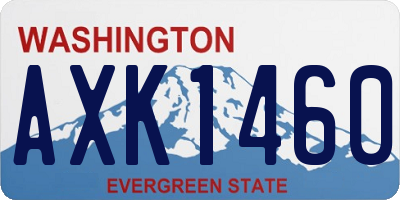 WA license plate AXK1460