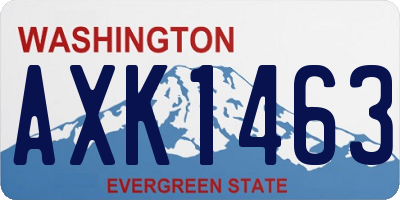 WA license plate AXK1463