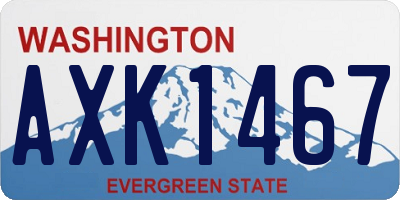 WA license plate AXK1467