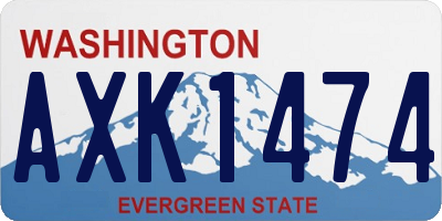 WA license plate AXK1474