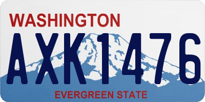 WA license plate AXK1476