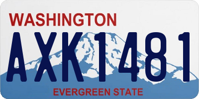 WA license plate AXK1481