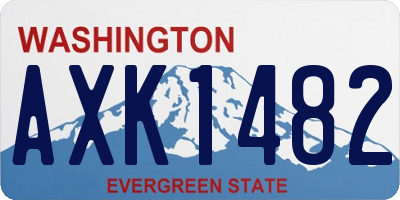 WA license plate AXK1482