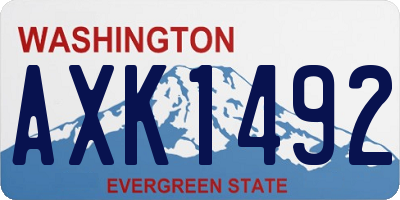 WA license plate AXK1492