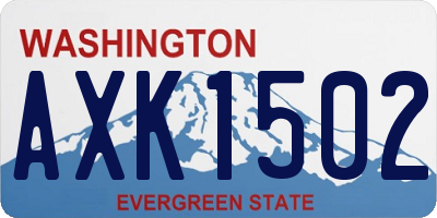 WA license plate AXK1502