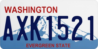 WA license plate AXK1521