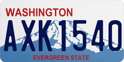 WA license plate AXK1540
