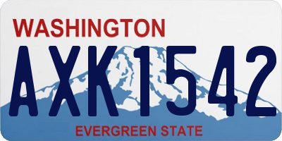 WA license plate AXK1542
