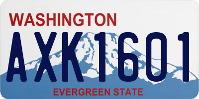 WA license plate AXK1601