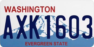 WA license plate AXK1603