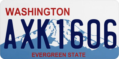 WA license plate AXK1606