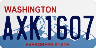 WA license plate AXK1607