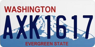 WA license plate AXK1617