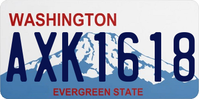 WA license plate AXK1618
