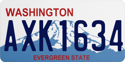 WA license plate AXK1634