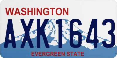 WA license plate AXK1643
