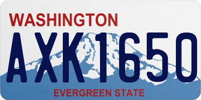 WA license plate AXK1650