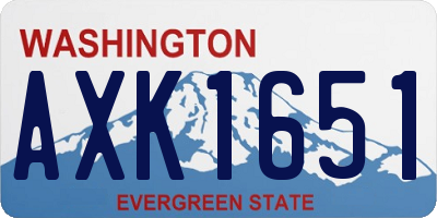 WA license plate AXK1651