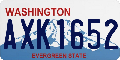 WA license plate AXK1652