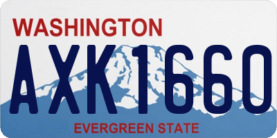 WA license plate AXK1660