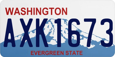 WA license plate AXK1673