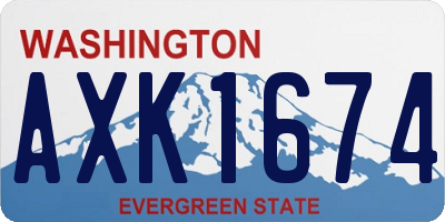WA license plate AXK1674