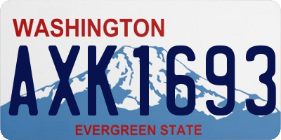 WA license plate AXK1693