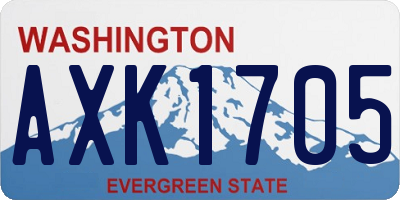 WA license plate AXK1705