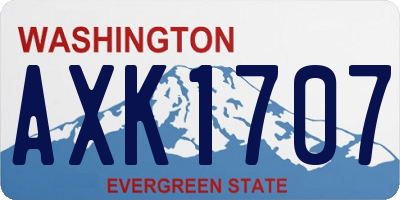 WA license plate AXK1707