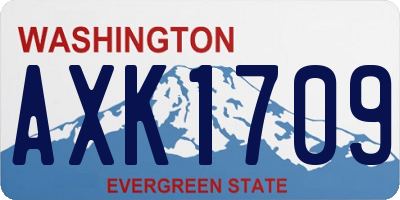 WA license plate AXK1709