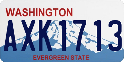 WA license plate AXK1713