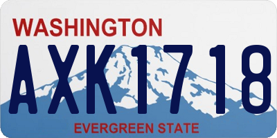 WA license plate AXK1718