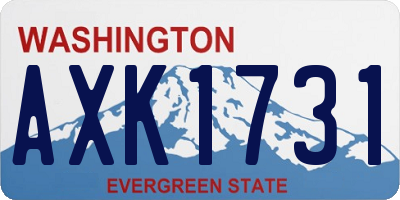 WA license plate AXK1731