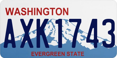 WA license plate AXK1743