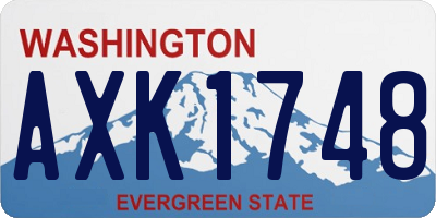 WA license plate AXK1748