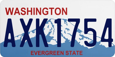 WA license plate AXK1754